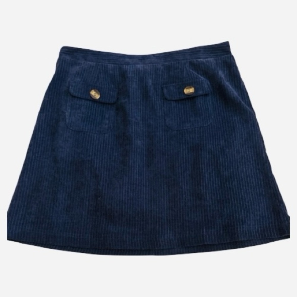 NWT Skies Are Blue Navy Blue Corduroy Mini Skirt 1x